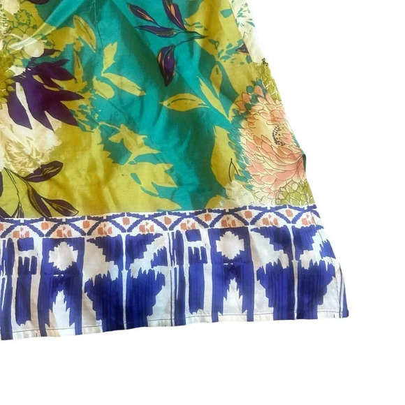 Cabi Bold Floral 100% Silk Mini Dress Tunic Top Abstract Size Small Women's - Picture 10 of 12